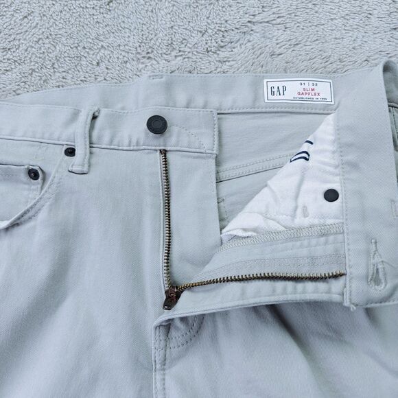 GAP Gapflex Slim Jeans Men's 31x32 Off White Stretch Comfort Preppy NWOT - Picture 4 of 11